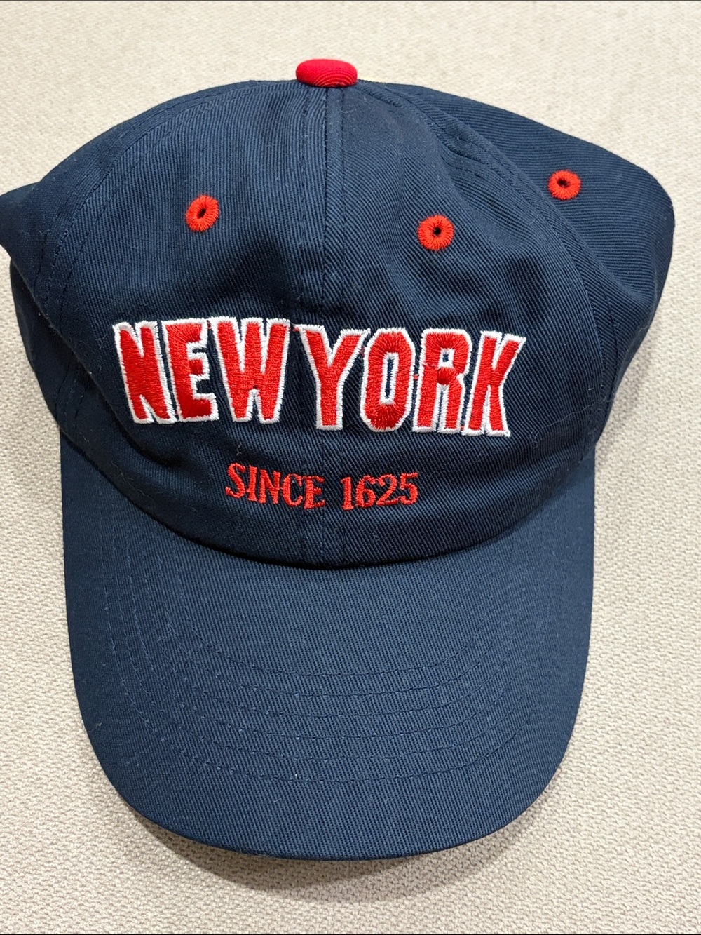 Kids Navy 'New York' Baseball Cap with Red Embroidery